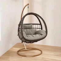 Egg Chair with Stand Rattan-Style Hanging Basket Chair Indoor Furniture for Adults, Balcony, Living Room, Backyard