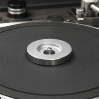 Recessed Channel 45 RPM Adapter Machined Metal Aluminum Vinyl Adapter Polished Finish Audio Accessory Round Circlet