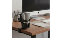 Space Saving Attach-on Cup Holder No Drilling Required Attach-on Desk Cup Holder Easy Installation Office Supply Anti-Slip Grip for Chair Armrest, Wheelchair, Treadmill