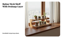 Desktop Plant Stand Sturdy Wood Stepped Plant Rack Wooden Desktop Shelf Stable Multi-Tier Plant Stand Easy to Assemble