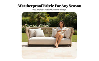 Woven Sofa and Armchair set Vintage & design outdoor seating set water-resistant Outdoor Furnishing for Families, guest accommodation Professionals, Garden, Villa, Backyard