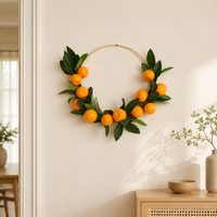 6 Pcs Artificial Orange Flowers Garland Banner, Backdrop for Home Decor Living Room, Bridal Shower Decorations Wedding Decor House