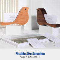 Hardwood Business Card Holder, Beech & Walnut, Creative Creature-Shaped Wooden Card Stand, Desktop Organizer