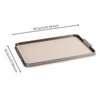 Vanity Tray with Metal boarder Leather Tray with Handles Functional Trays for Washroom Counter