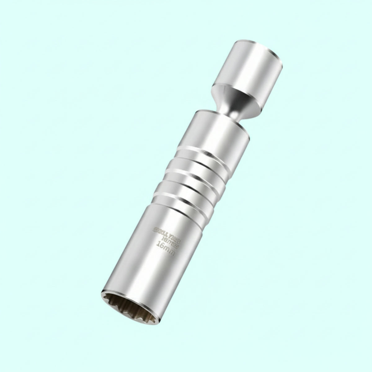 High Strength CR-V Steel Ignition Plug Socket Single-Piece Construction Swivel Ignition Plug Socket Rust Resistant Knurled Grip for Mechanics, DIYers, Tight Areas, Auto Repair Shop, Garage