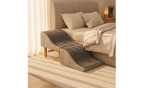 Anti-Slip Foldable Pet Ramp Upholstered Wave Pet Ramp Furniture-Style Low-Lying for Small Dogs, Injured Pets, Sofa, Bedside