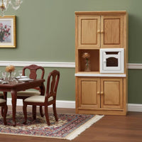 Dollhouse Cupboard with Oven Wooden Miniature Kitchen Cabinet Realistic