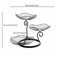 Nordic Design 3 Tier Fruit Basket Decorative Accent Tiered Serving Stand Modern Design for Living Room, Dining Table, Kitchen Counter