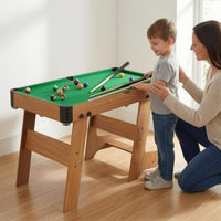 Corner Pockets Children's Billiard Table Cue Sticks Tabletop Pool Game Black Edge Trim Mini Pool Table Sturdy