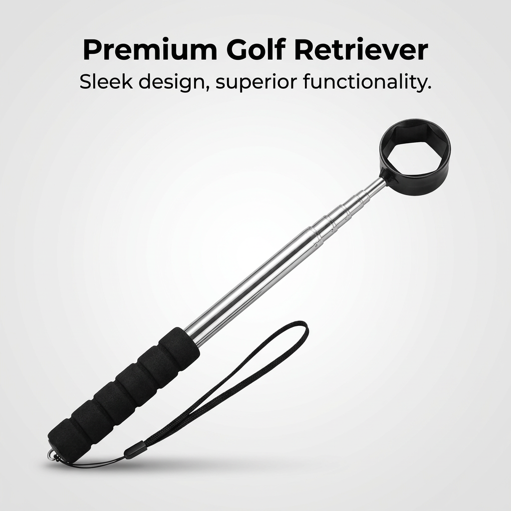 Telescopic Golf Ball Retriever, Stainless Steel Shaft, Portable Golf Ball Picker Upper for Water, Rough, Ponds, Lakes, Streams, Bushes, Mud