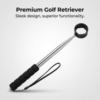 Telescopic Golf Ball Retriever, Stainless Steel Shaft, Portable Golf Ball Picker Upper for Water, Rough, Ponds, Lakes, Streams, Bushes, Mud