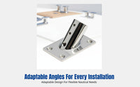 316 Stainless Steel Square Tube Base, Marine Deck Handrail Bracket, Polished Yacht Hardware