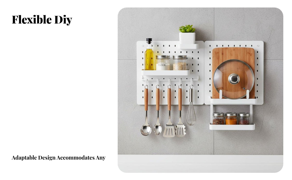 Pegboard Panel Kit no tools required Installation Perforated Panel Organizer DIY combination surfaceMounted Storage for Hobbyists, Bathroom, Study Room, Workshop