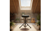 Padded Seat Foldable Round Drum Stool Non-Slip Feet Adjustable Drum Throne Musical Instrument Accessory for Beginners, Practice, Performance