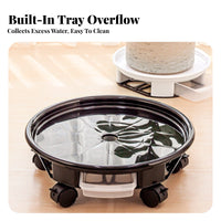 Weighty Duty Plant Rolling Tray High Load Capacity Flower Pot Tray with Wheels Rolling Plant Stand Support for Homeowners, Indoors