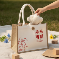 Linen Canvas Tote Bag with Handle for Gifts and DIY Crafts