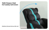 Reclining Function Esports Lounger Padded Seat Gaming Chair Ergonomic Design Recliner Soft Padding for Gamers, Students, Teenagers, Internet Cafe, Game Room, Home Office, Bedroom