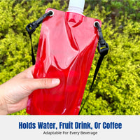 Foldable Hydration Water Bag, Soft Leakproof, For Outdoor, Cycling, Events