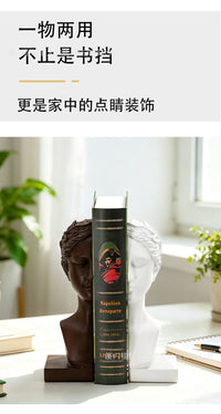 Minimalist Figure Bookend Resin Decorative Ornament for Study, Living Room, Office, and Model Room