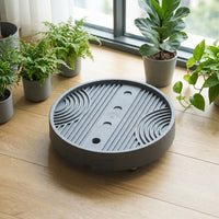 Plant Saucer with Invisible Tray and Roller Tray, Thickened Watering Tray with Universal Wheels, Indoor Outdoor Garden Plant Stand for Pots