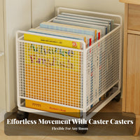 Wheeled Organizer container With casters Rolling Storage Crate Stackable for Study Room