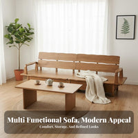 Wooden Corner Sofa with Drawers Built-in Storage Living Room Furniture bi-seasonalSeason Use Sectional Couch for Apartment Dwellers, Homeowners, Lounge Area