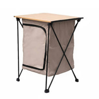 Foldable Camping Cabinet 600D Oxford Material Folding Camping Storage Cabinet Side Pockets Foldable Camp Table with Storage for Picnic, Beach