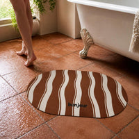 Vintage Chocolate Bathroom Mat Super Absorbent Quick Dry Non-Slip Diatomaceous Earth Rug