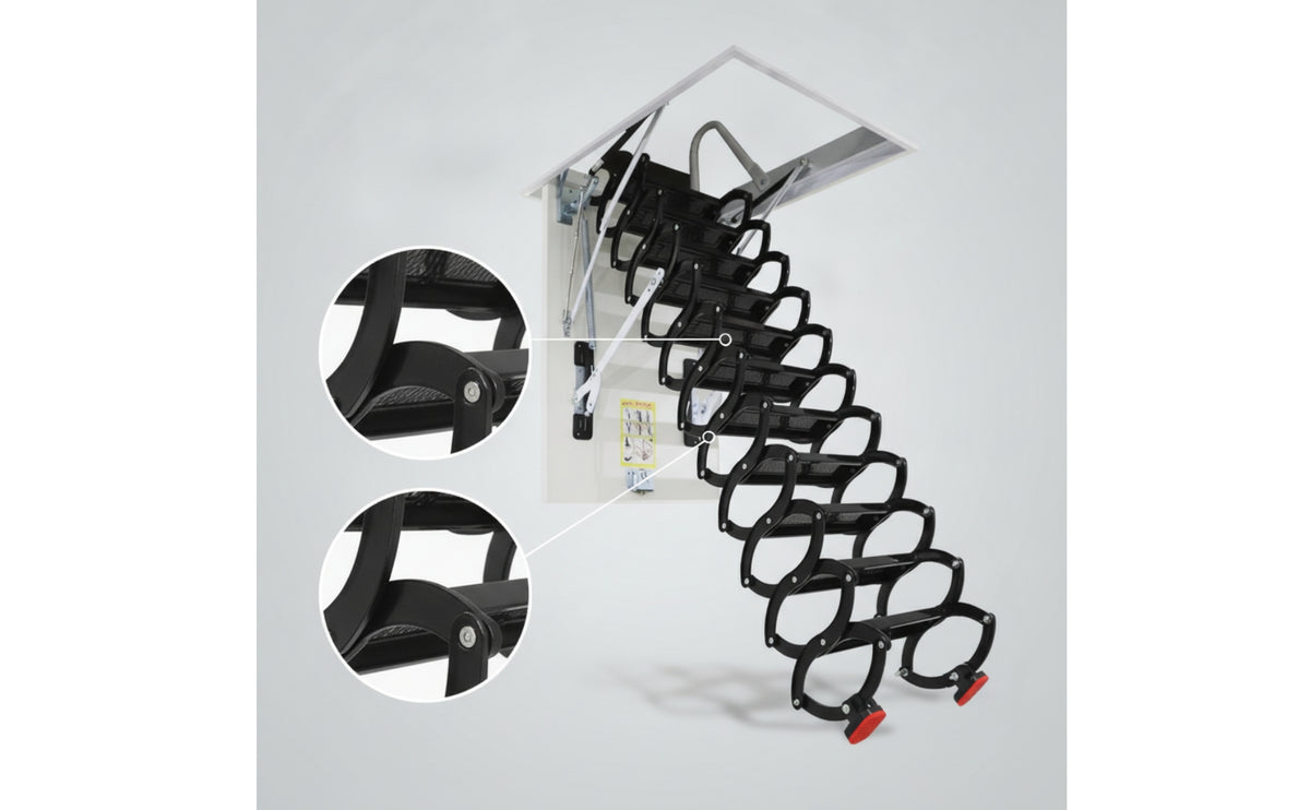 Retractable Attic Staircase Electric Electrically Operated Loft Access Ladder Remote Control Folding Attic Ladder for Homeowners, Duplex