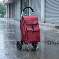 Foldable Design Folding Shopping Trolley Lightweight Aluminum Frame Wheeled Grocery Trolley with Bag Large Capacity Stair Climbing Utility Trolley Heavy Duty for Seniors, Laundry, Travel