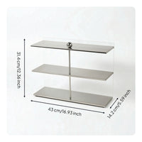3-Tier Display Stand Transparent Desktop Organizer Space-Saving Furniture for Vanity