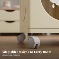 Foldable Design Stackable Wheeled Storage Universal Large Capacity Wheeled Storage Cabinet Collapsible Organizer Bin Dustproof for Children, Homeowners, kid's Room, Playroom, Bedroom, Nursery