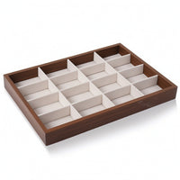 Jewelry Tray Wooden Accessory Tray Organizer Rectangular Open-Top for Collectors, Dresser, Vanity