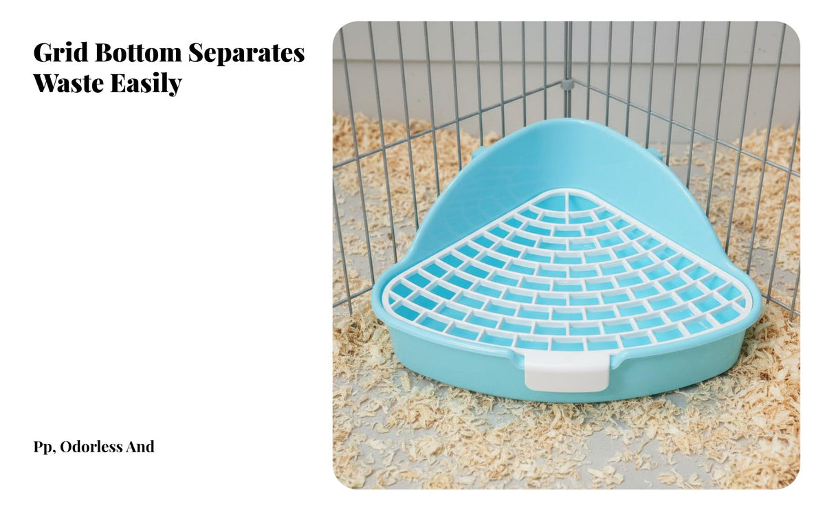 Triangle Pet Potty Secure Enclosure Attachment Triangle Corner Litter Box Small Creature Toilet Sturdy Plastic Corner Litter Pan