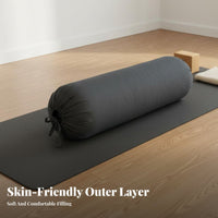 Pure Cotton Cover Iyengar Exercise Cushion Breathable Cylindrical Exercise Support Pillow Long-Lasting for Meditators, Seniors, Meditation