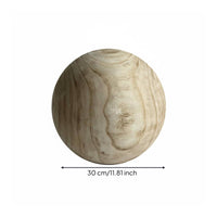 Japanese Aesthetic Wooden Sphere Handmade Solid Wooden Sphere Minimalist Design Tabletop Sculpture for Living Room, Office