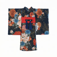 Wrap-Front Doll Robe Wide Sleeves Doll Kimono Woven Textile Miniature Robe