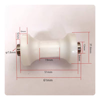 Precision Steel Bearings Rowing Machine Roller Even Rolling Oval Tube Bearing Wheel High Load Capacity Plastic Roller Wheel Long-Lasting Nylon for Home Fitness, Gym