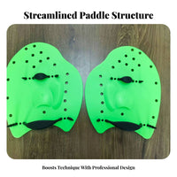 2 Pieces Improves Speed and Form Swimming Hand Paddles Ergonomic Design Webbed Swim Paddles Lightweight for Adults, Teens