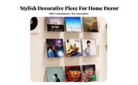 Transparent Design Clear Wall-Mounted CD Rack No-Drill Installation Display Shelf Showcase Collection Media Holder Minimalist Design for Collectors, Music Lovers, Homeowners, Living Room, Bedroom