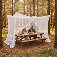 Portable Outdoor Camping Mosquito Net Tent for Travel, Large Square Bed Canopy