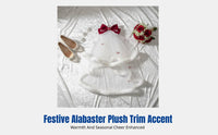 Autumn Plush Ribbon Veil, Red Floral Headpiece, Cream Plush Festive Hair Accessory for Women
