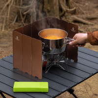 Foldable Wind Screen for Outdoor Cooking, 10 Panels, Aluminum Alloy, Lightweight, Windproof & Stable, with Carrying Bag