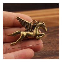 Brass Horse Figurine Cast Metal Horse Ornament Animal Decor Worn Look Decorative