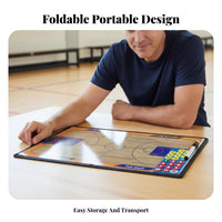 Portable Attachable Board Lightweight Foldable Basketball Tactic Board Professional Design for PE Teachers, Practice Sessions