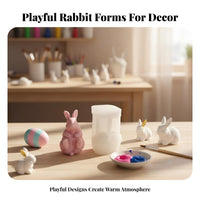 Bunny Plaster Ornament Cast Easter Bunny Cast Reusable for DIY Enthusiasts, Parents, Home Decoration, Gift Making