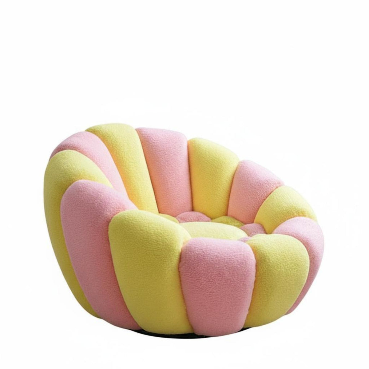 360° rotate Pumpkin-Shaped Armchair Plush Comfort Pumpkin-Shaped Seat with Footstool Soft and Breathable Single Sofa Ergonomic Design for Adults, Teens, Readers, Living Room, Balcony, Bedroom, studying corner