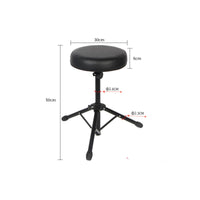 Stable Base Round Drum Throne Comfortable Cushion Adjustable Drum Throne Ergonomic Non-Slip Feet for Drummers, Musicians, Stage, Studio, Rehearsal Room