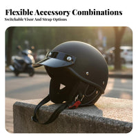 Japanese Design Helmet Unisex Retro Half Helmet Breathable Secure Headwear for Men, Women, Summer, Daily Commute