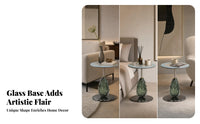 Glass Side Circular Table topsShaped Glass Table Textured for Living Room
